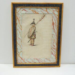 Antique Study of an officer Watercolor Drawing